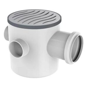 CAIXA SIFONADA COM GRELHA REDONDA INOX 100X100X50 TIG