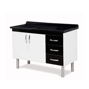 ARMÁRIO COZINHA TOQUIO BRANCO/PRETO 116.2CM AJ RORATO
