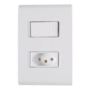 INTERRUPTOR  1 SIMPLES TOMADA 20A 4X2'' 57170044 BRANCO LIZ TRAMONTINA