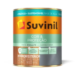 TINTA ESMALTE A BASE DE ÁGUA COR E PROTEÇÃO ACETINADO BRANCO 0.9L SUVINIL