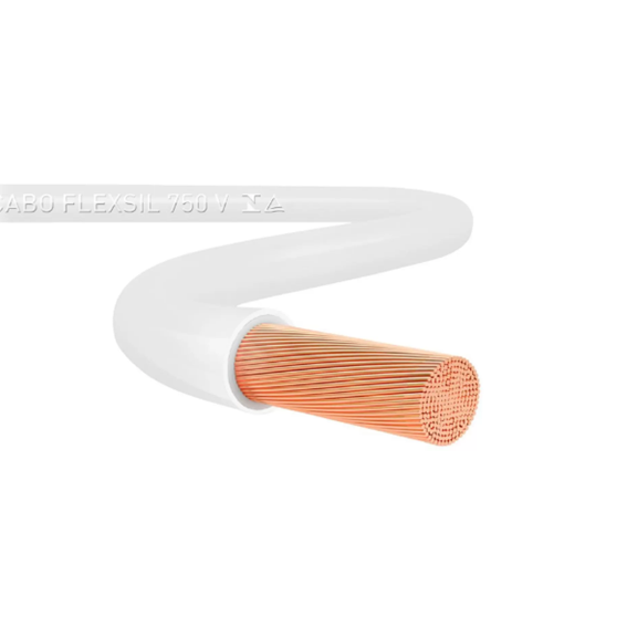 FIO FLEXIVEL 4.0MM METRO LINEAR BRANCO