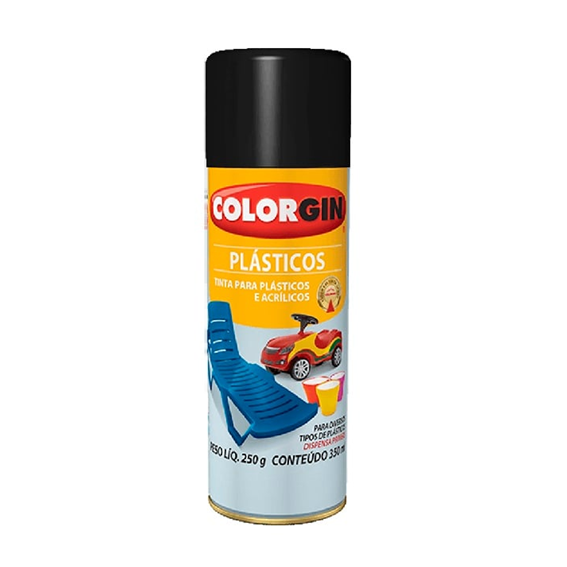 TINTA SPRAY PLASTICO PRETO FOSCO 350ML COLORGIN
