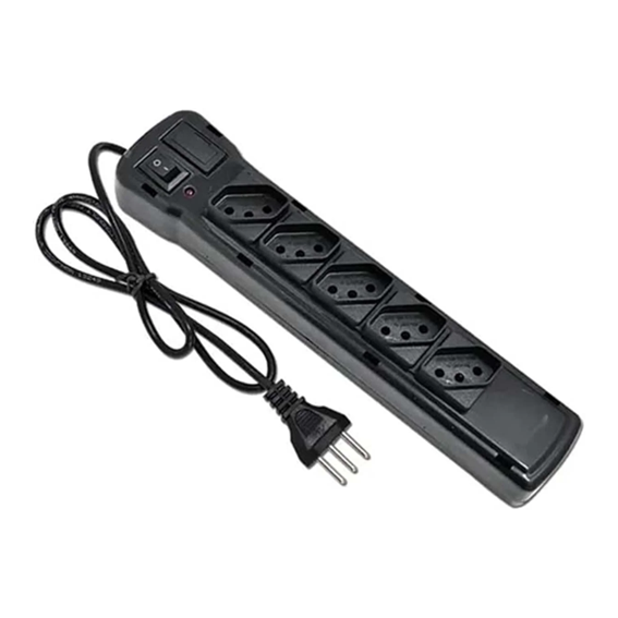 FILTRO LINHA 5 TOMADAS PRETA 20301005111 FIOLUX