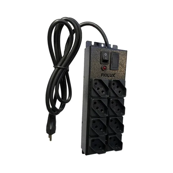 FILTRO LINHA 8 TOMADAS PRETA 20301008111 FIOLUX