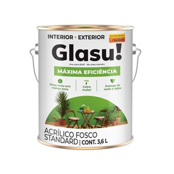 TINTA ACRILICA MAX EFICIENCIA FOSCO BRANCO NEVE 3.6LT GLASU