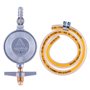 REGULADOR DE GÁS BLINDADO COM MANGUEIRA 505/1BT  ALIANCA