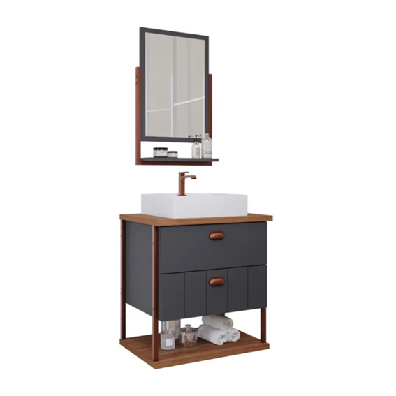 ARMÁRIO KIT UNI TITANIO/FREIJO 60CM MGM