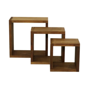 KIT NICHO MDF 3PC 20X20/25X25/30X30CM MAD MARROM MOVEIS