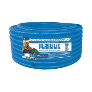 ELETRODUTO CORRUGADO 25MM AZUL 50MT PLASTILIT