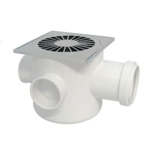 CAIXA SIFONADA PARA GRELHA  QUADRADA CROMADA 100X100X50 PLASTILIT