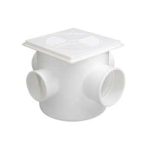 CAIXA SIFONADA PARA GRELHA QUADRADA BRANCA  100X100X50 PLASTIL