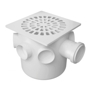 CAIXA SIFONADA PARA GRELHA QUADRADA BRANCA 150X150X50 PLASTILI