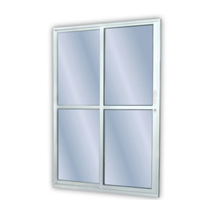 PORTA DE CORRER 210X160CM  2FOLHAS ALUMÍNIO BRANCA DIREITA 710 RELI