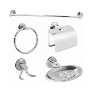 KIT PARA BANHEIRO 5 PEÇAS INOX STEEL