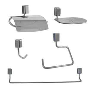 KIT PARA BANHEIRO CITTA 5 PEÇAS CROMADOOMADO STEEL