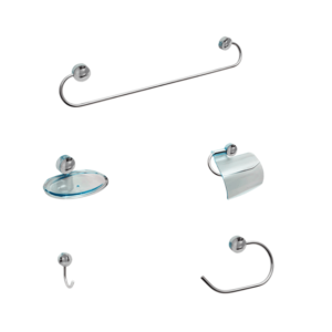 KIT PARA BANHEIRO TWISTER 5 PEÇAS FUME STEEL