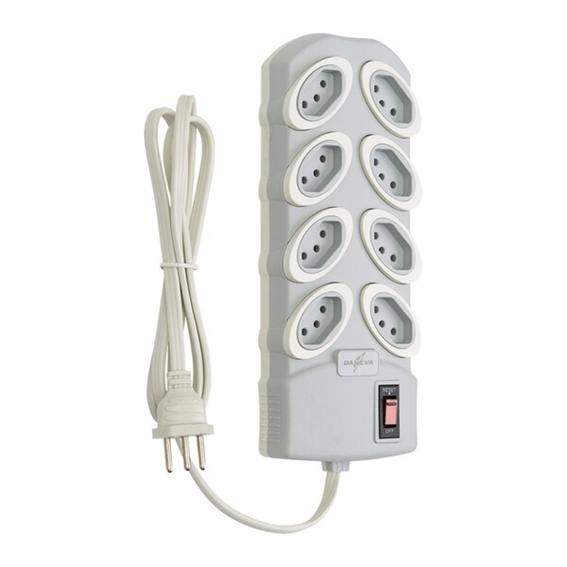 FILTRO LINHA 8 TOMADAS BIVOLT CINZA DANEVA