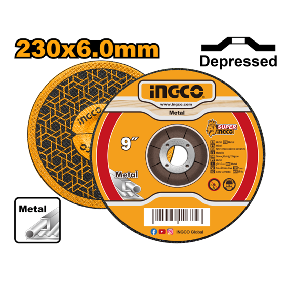 DISCO DESBASTE METAL 230X6.0X22.2MM MGD602301 INGCO