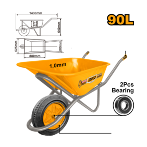 CARRINHO MAO CHAPA 65L PNEU MACICO INGCO