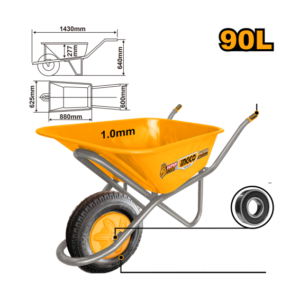 CARRINHO MAO CHAPA 90L PNEU MACICO INGCO