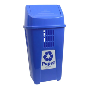 LIXEIRA BASCULANTE 50L 757 AZUL PLASVALE