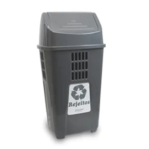 LIXEIRA BASCULANTE 50L 757 CINZA PLASVALE