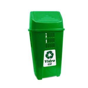 LIXEIRA BASCULANTE 50L 757 VERDE PLASVALE