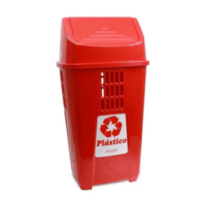 LIXEIRA BASCULANTE 50L 757 VERMELHO PLASVALE