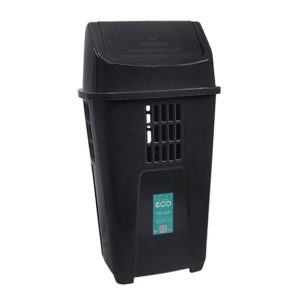 LIXEIRA BASCULANTE 50L 757 PRETO PLASVALE
