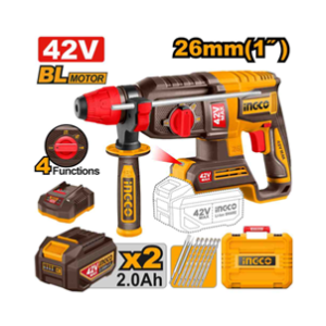 MARTELETE ROT BRUSHLESS IND 2.5J 26MM À BATERIA 42V INGCO C/2 BAT 2.0A.h CRHLI422682 INGCO