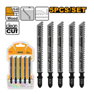 JOGO LAMINA SERRA TICO PARA MADEIRA 5 PEÇAS JBT1101B INGCO