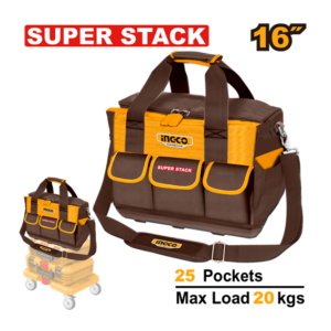 BOLSA PARA FERRAMENTAS 25 BOLSOS HTBG12 EMPILHAVEL INGCO